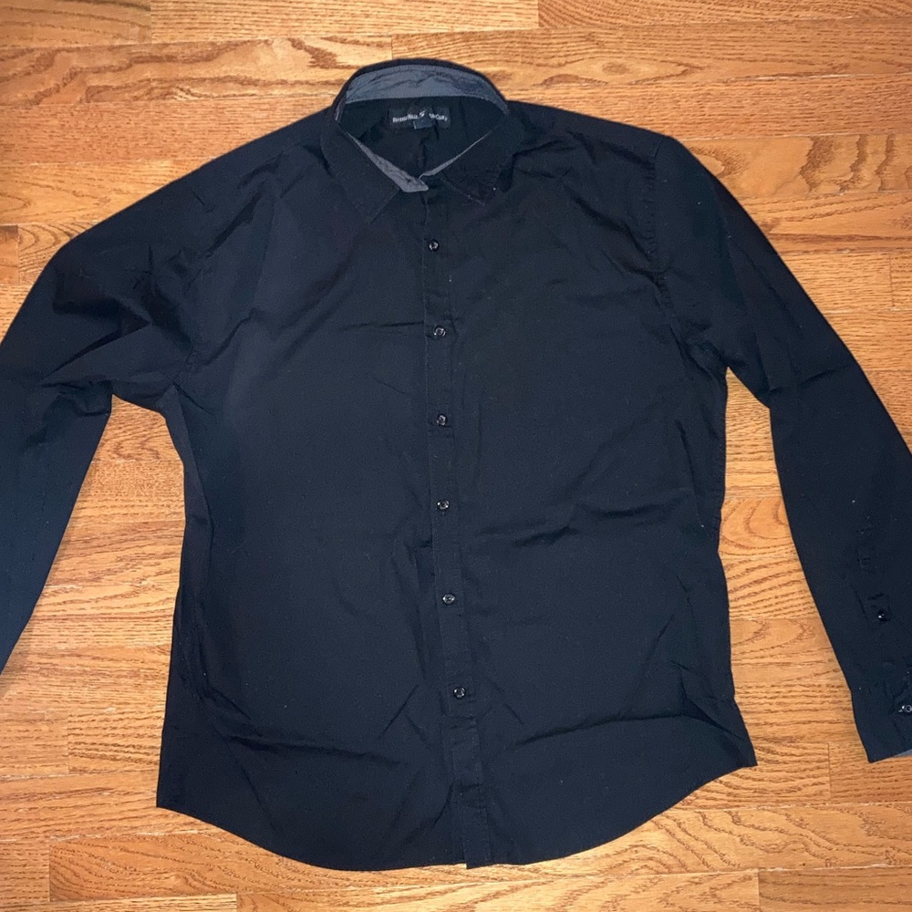 ‼️Black Beverley Hills Polo Club Club Button Down Shirt. Lightly worn. Size L.‼️